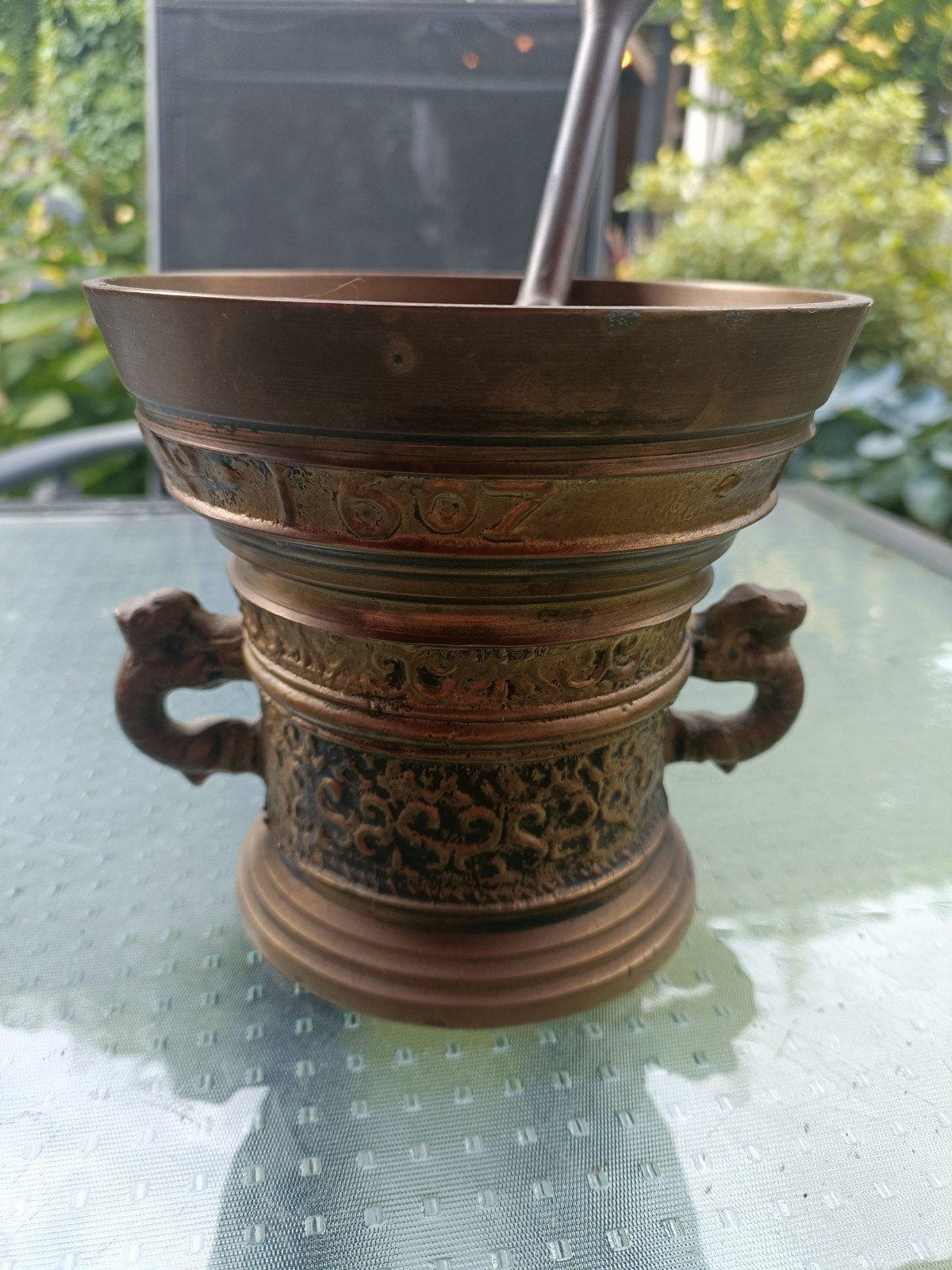 Antieke Bronzen Vijzel met Stamper, Ophalen