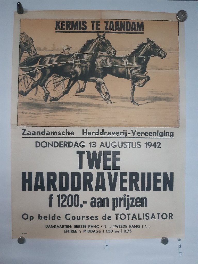 Originele Poster Kermis Zaandam Harddraverij, Verzamelen, Ophalen of Verzenden, A1 t/m A3, Overige onderwerpen, Rechthoekig Staand