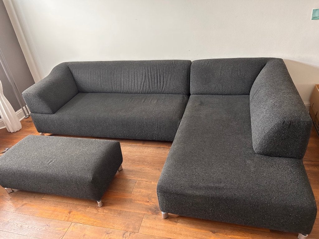 Leolux Hoekbank met hocker, Ophalen, Gebruikt, Stof, Modern