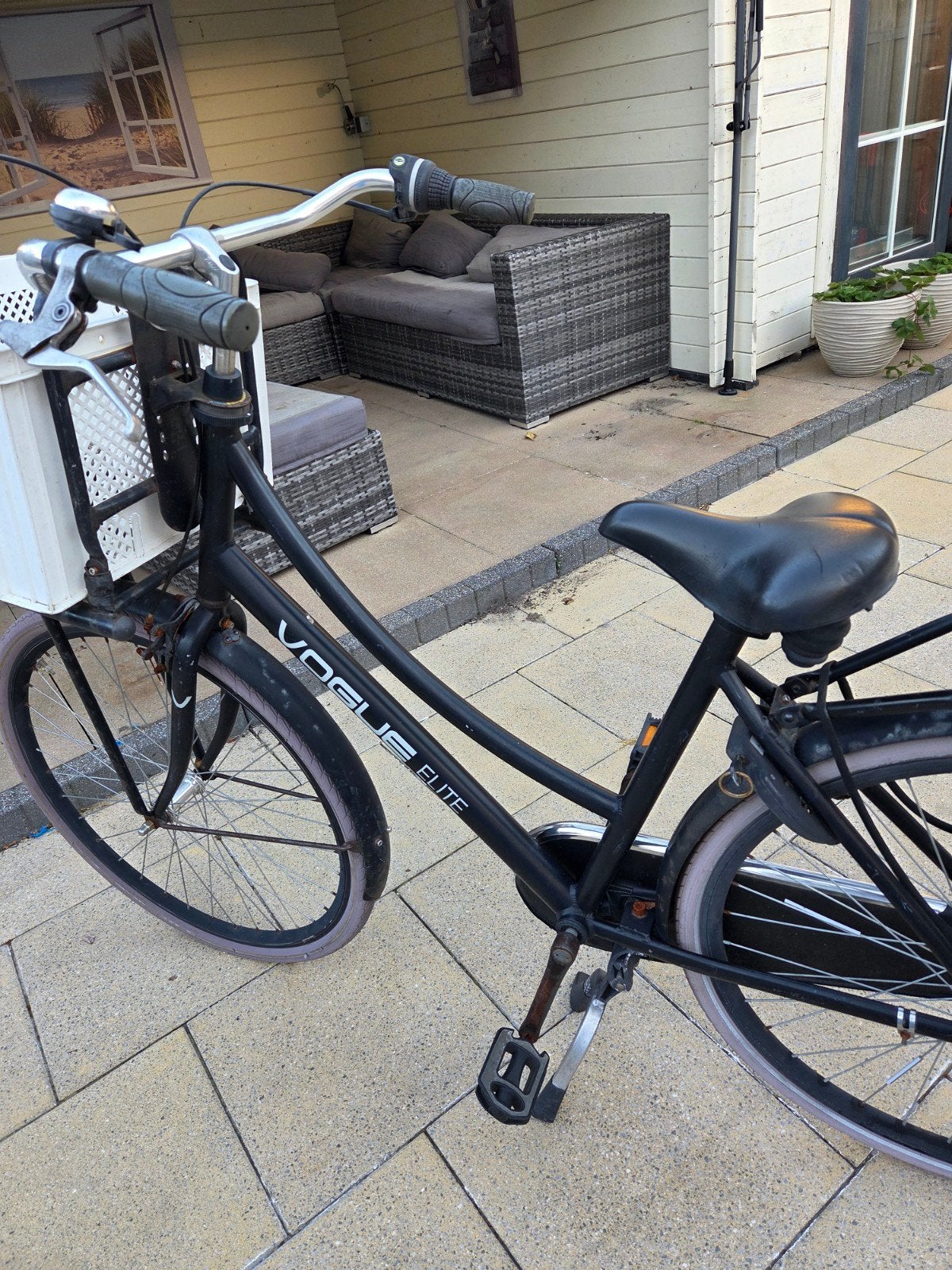 Vogue Elite Damesfiets met Voordrager en Mand, Terugtraprem, Gebruikt, 50 tot 53 cm, Ophalen