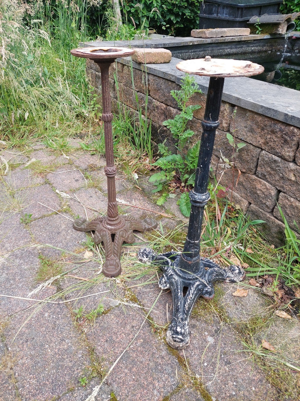 2 gietijzeren tafelpoten., Huis en Inrichting, Ophalen, Tafelpoot, Minder dan 50 cm, Gebruikt