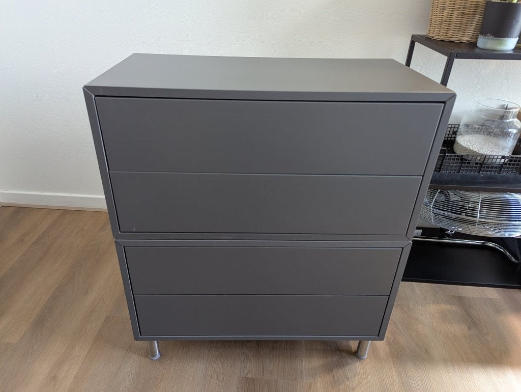 2x IKEA Eket kasten met 4 lades, donkergrijs, 70x35x35 cm, Ophalen, Gebruikt, Overige houtsoorten, Minder dan 150 cm