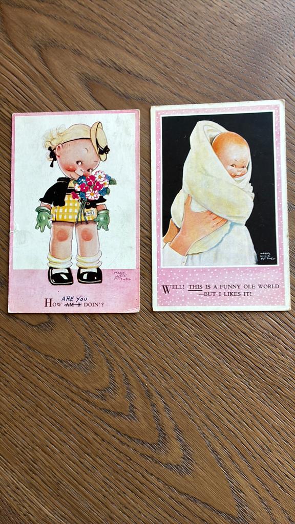 Mabel Lucie Attwell, 2 kinderkaarten. 1937, Ophalen of Verzenden, 1920 tot 1940