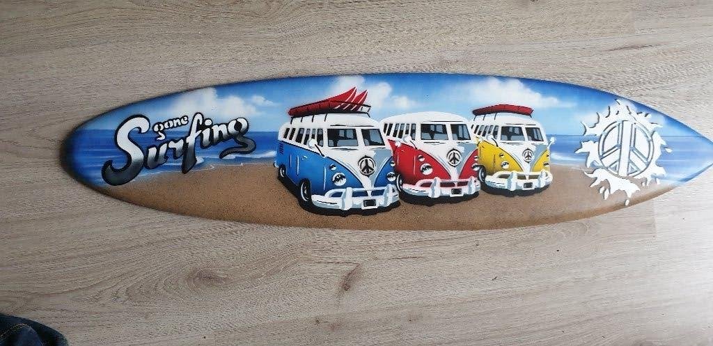 wand bord plank schilderij surfplank deco vw volkswagen xxl, Huis en Inrichting, Woonaccessoires | Wanddecoraties, Hout, Nieuw