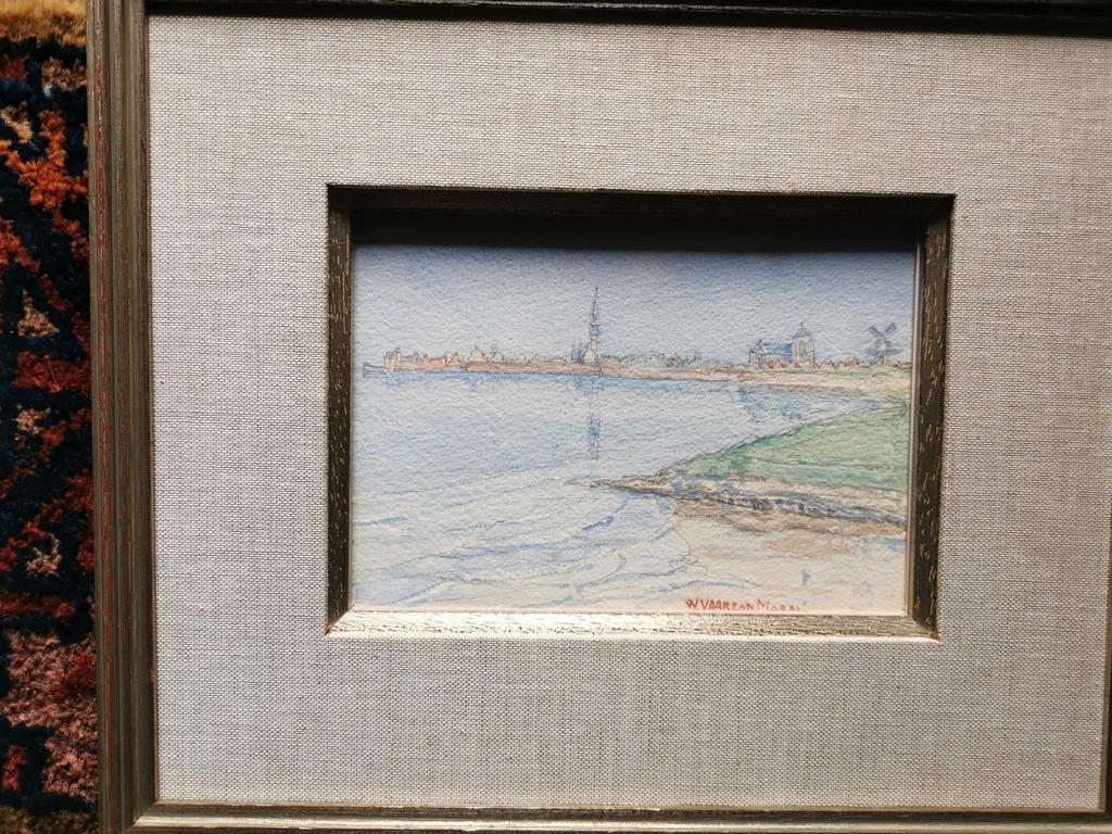 Schilderij van W. Vaarzon Morel - Stadsgezicht aan water, Ophalen