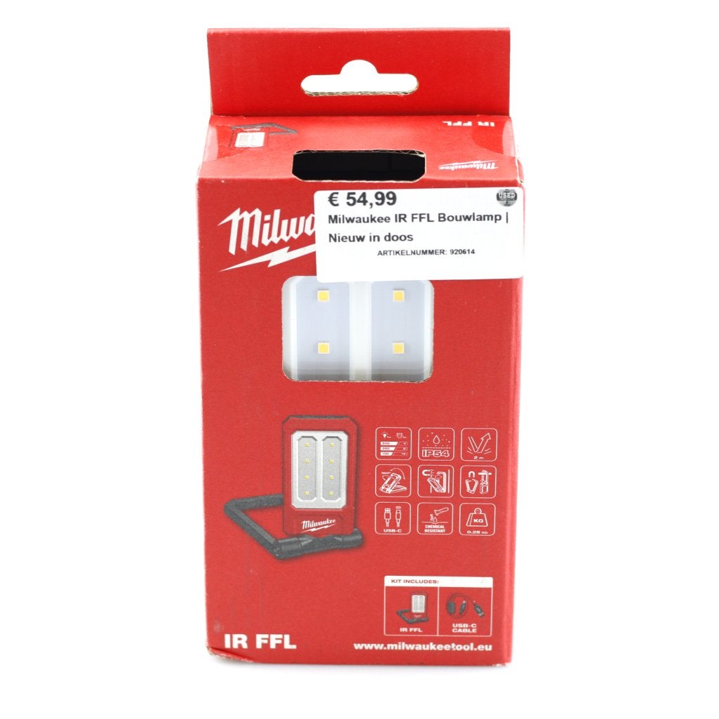 Milwaukee IR FFL Bouwlamp | Nieuw in doos, Milwaukee, Zo goed als nieuw, Support@milwaukee.com, Milwaukee Electric Tool Corporation, 13135 W. 
Lisbon Road, Brookfield, WI 53005
USA