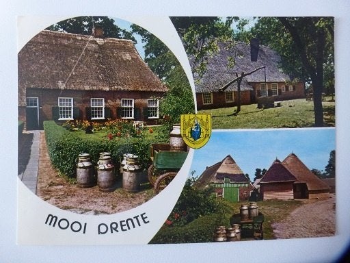 DRENTHE DRENTE 3 luik wapen melkbussen boerderijen, Ophalen, 1980 tot heden, Gelopen, Drenthe