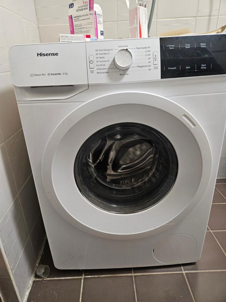 Hisense Wasmachine 8kg Inverter Steam Mix, 1200 tot 1600 toeren, 8 tot 10 kg, Zo goed als nieuw, Voorlader