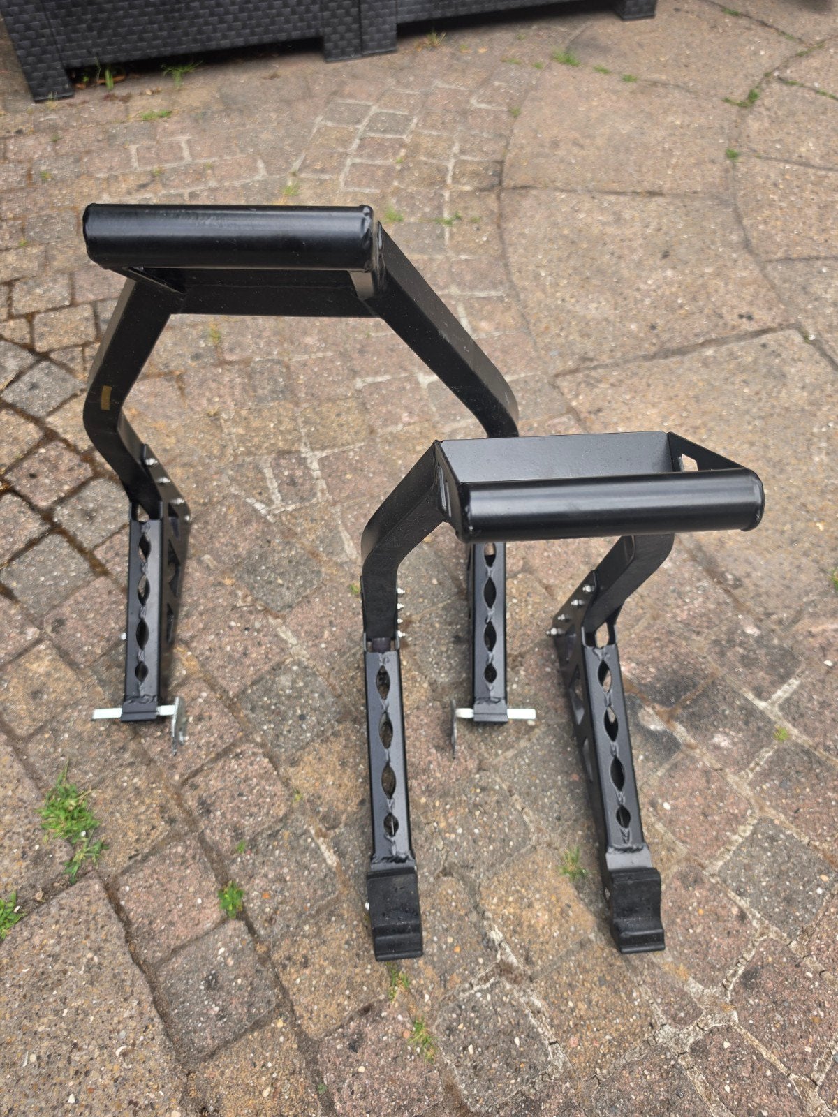 Set van 2 motorfiets paddock stands, Motoren, Ophalen of Verzenden, Gebruikt