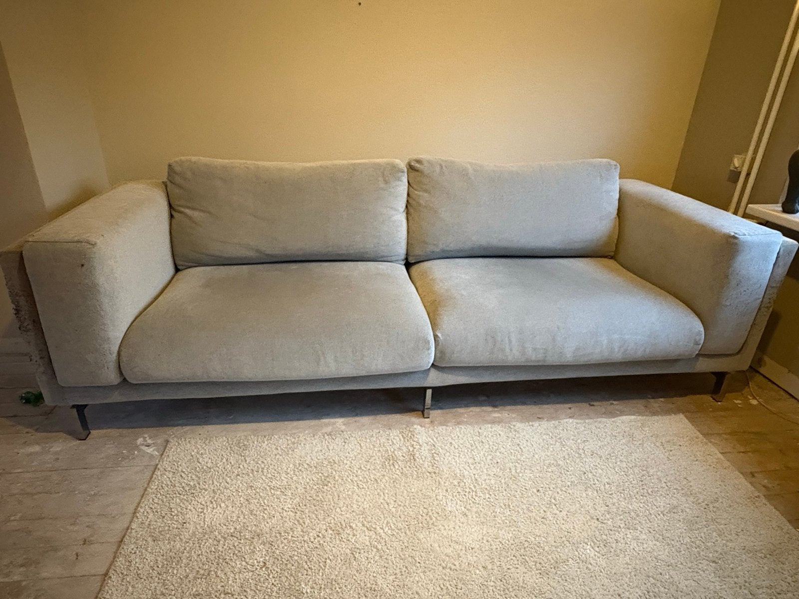 Gratis! IKEA 2,5-zits bank met wasbare hoezen.MOET WEG, Ophalen, Gebruikt, Driepersoons, Rechte bank