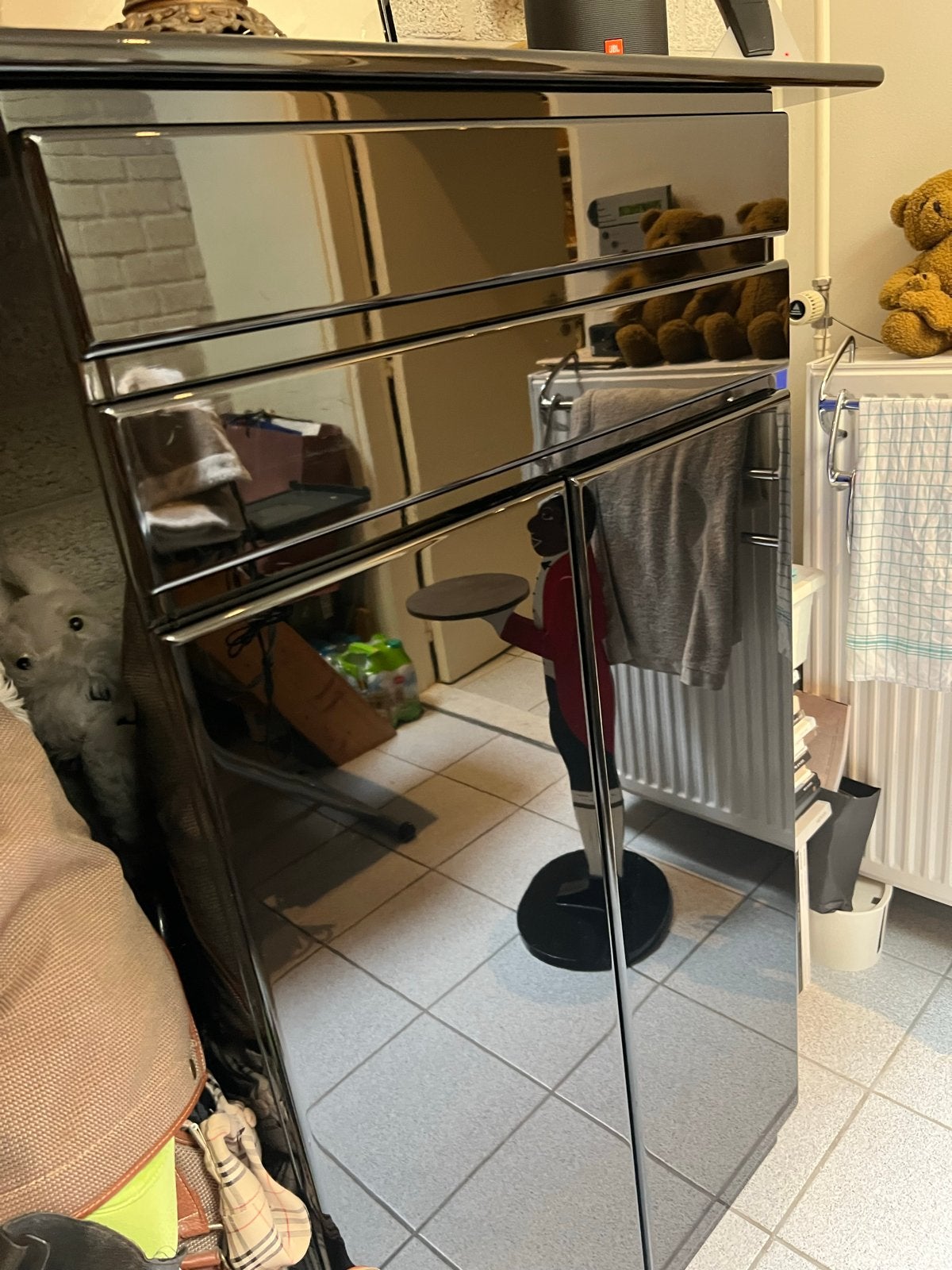 Zwarte lak maatwerk kast, Ophalen, Gebruikt