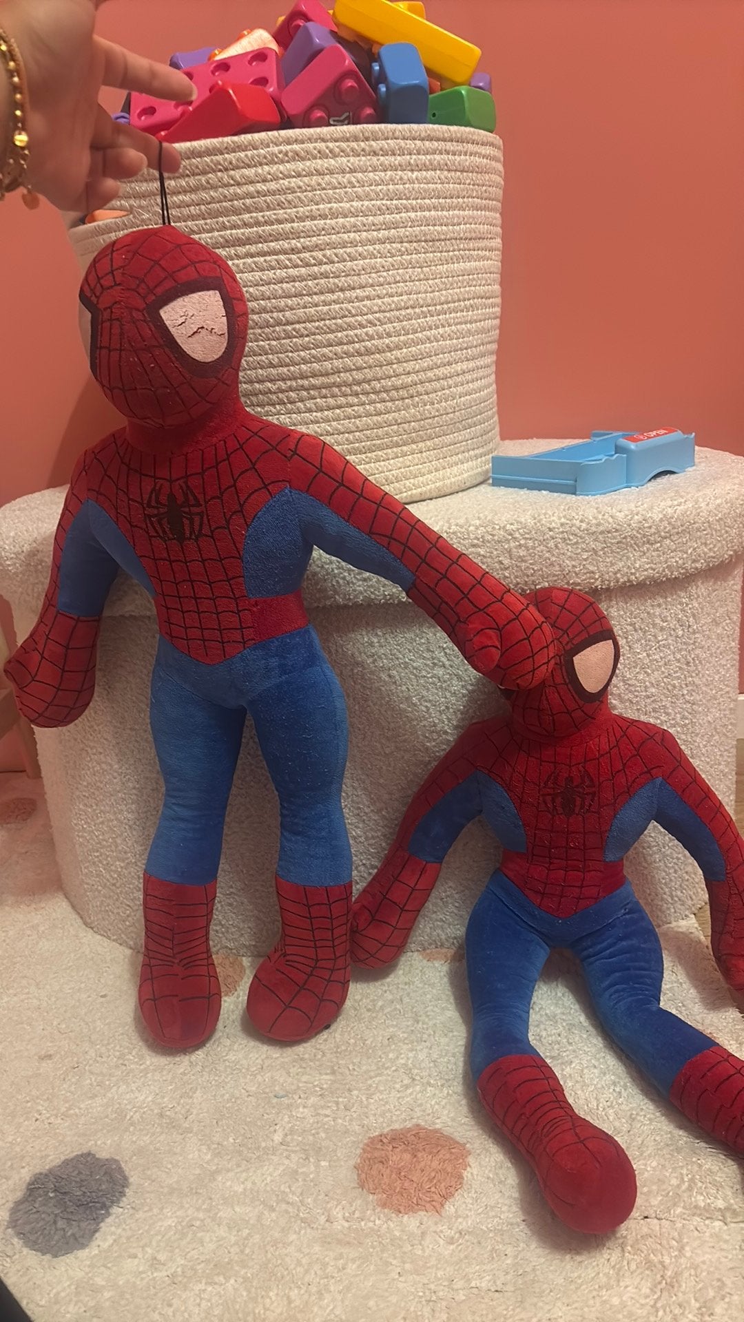 Spiderman pop 2 stuks, Ophalen, Gebruikt