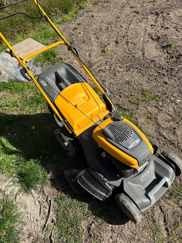 Stiga combi 55 SQ H, Tuin en Terras, Grasmaaiers, Ophalen, Gebruikt, Benzine-grasmaaier, 50 cm of meer