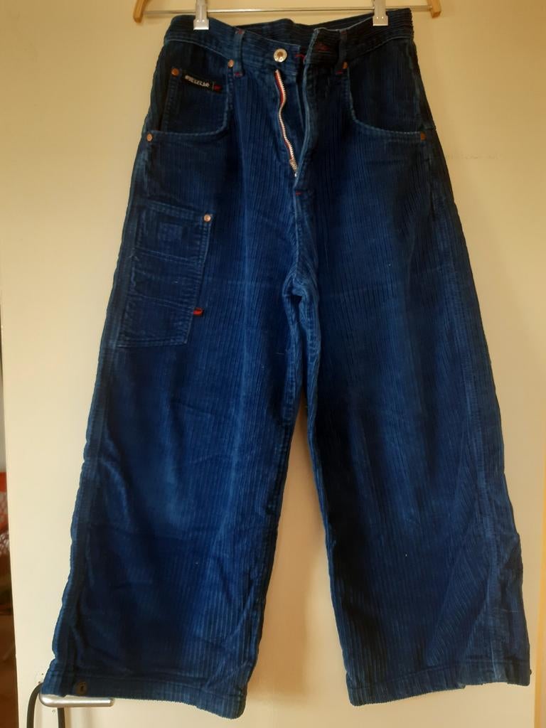 Wijde broek Overseas helderblauw maat 36 lengte 91 taille 74, Ophalen, Blauw, Overseas, Zo goed als nieuw