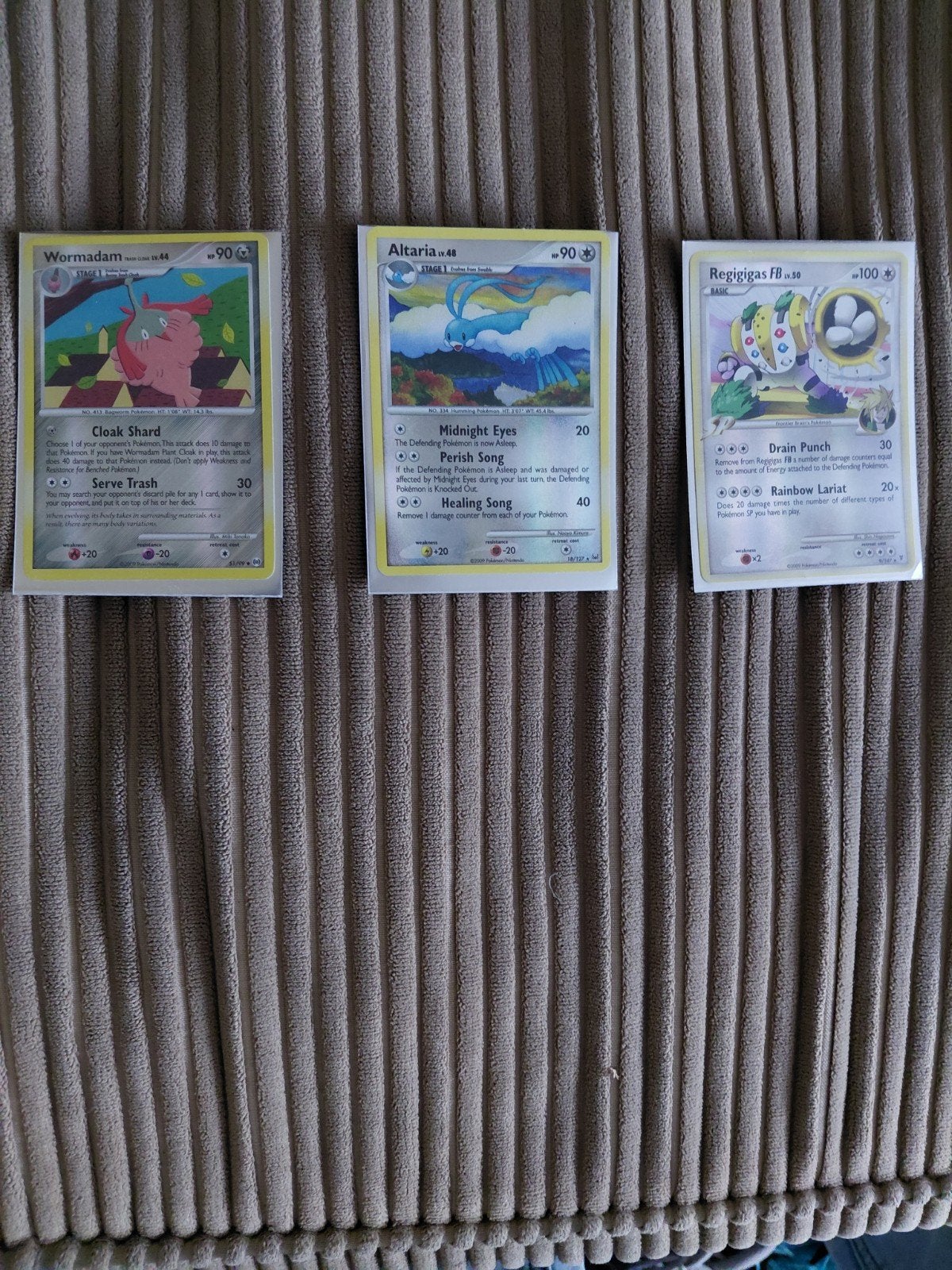 Pokémon Kaarten: Wormadam, Altaria, Regigigas FB, Ophalen of Verzenden, Zo goed als nieuw, Meerdere kaarten