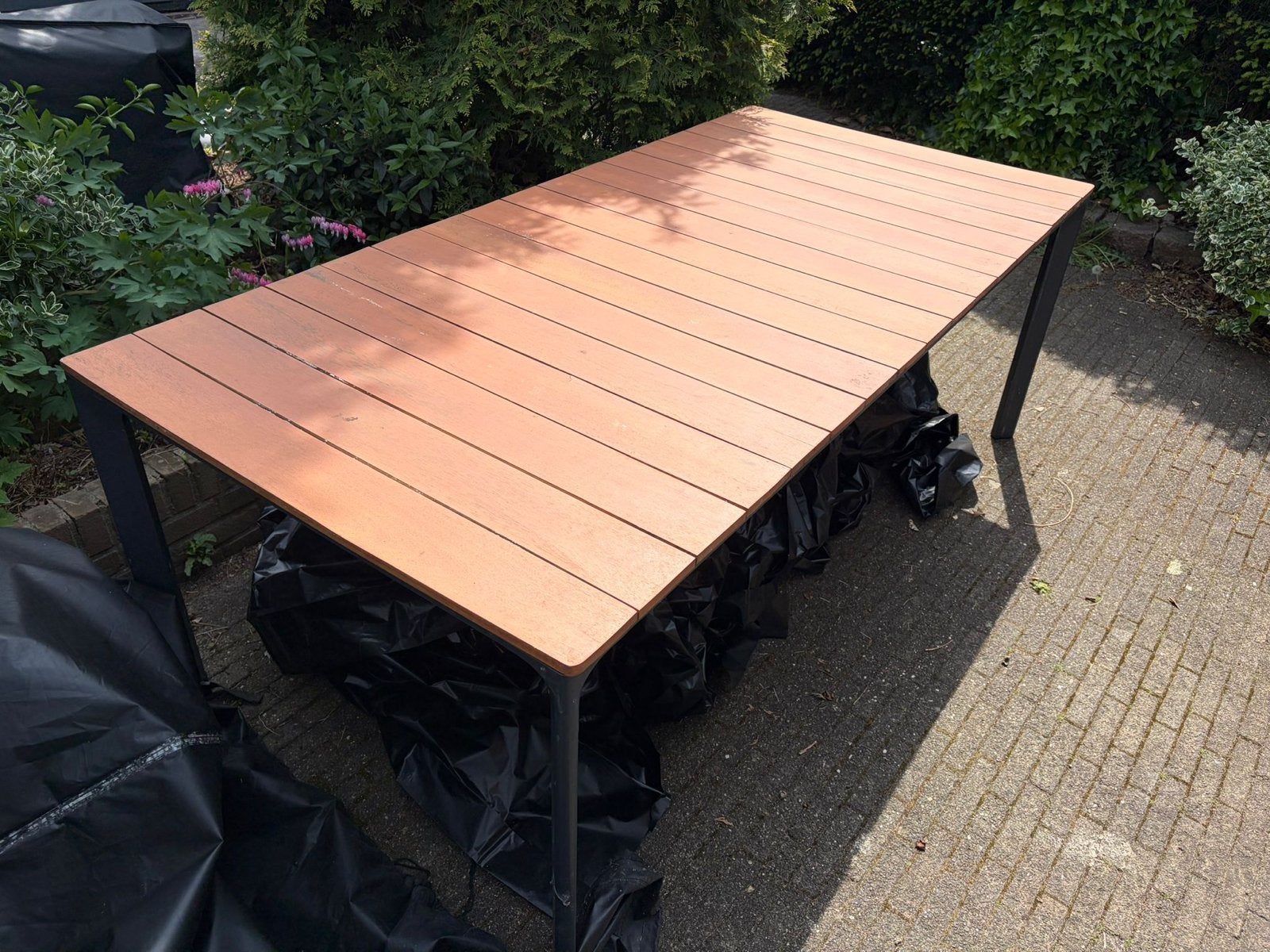 Tuintafel voor 6/8 personen, Ophalen, Gebruikt, Rechthoekig, Hout