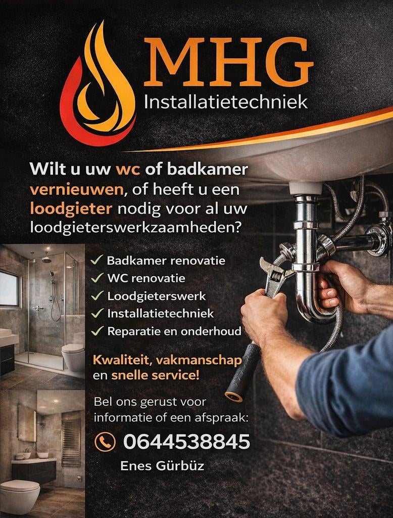 klusjesman Loodgieter- renovatie, badkamer/wc.  Timmerwerk!, Installatie