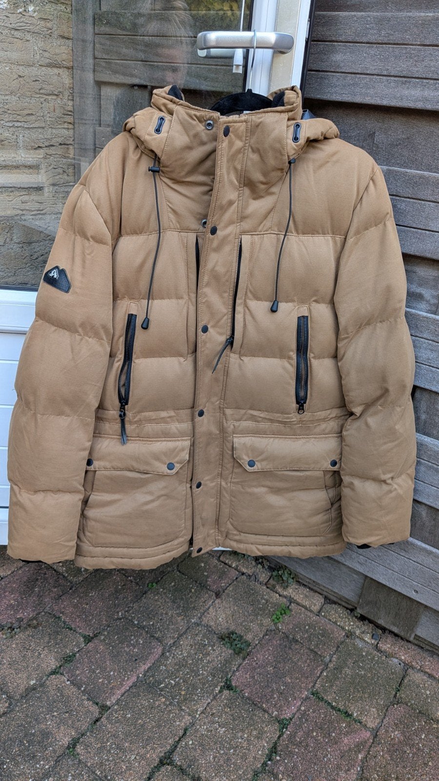 winterjas merk Superdry, Ophalen, Bruin