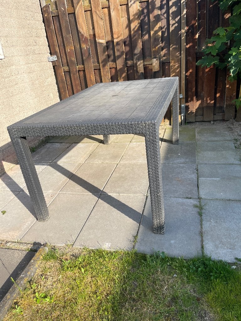 Tuintafel, Tuin en Terras, Tuintafels, Ophalen, Gebruikt, Rechthoekig, Wicker