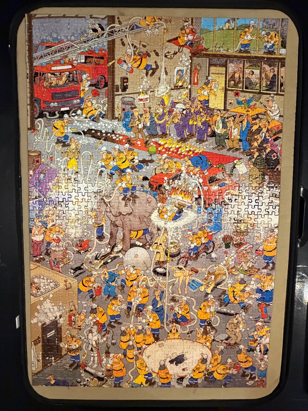 Jan van Haasteren De Brandweer 1000 stukjes compleet, Hobby en Vrije tijd, Denksport en Puzzels, Ophalen, 500 t/m 1500 stukjes