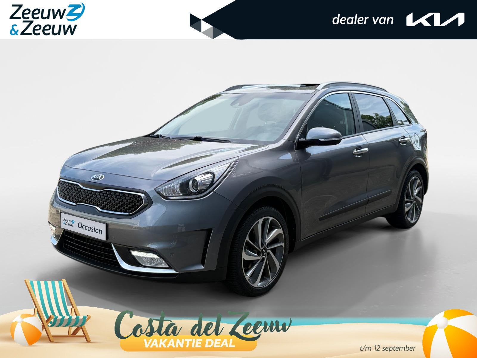 Kia Niro 1.6 GDi Hybrid Edition | Navi | Camera | Schuifdak, Auto's, Kia, 12 maanden, Gebruikt, Euro 6, Leder en Stof