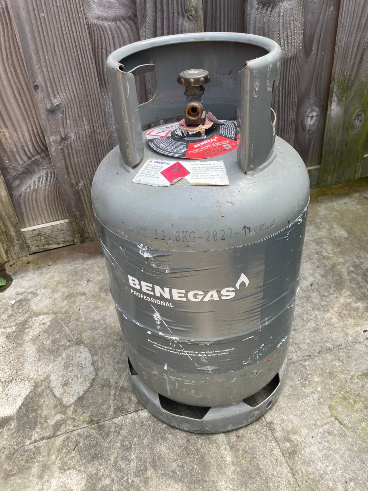 Bennegas/Primagaz grote gasfles met gas, Caravans en Kamperen, Kampeeraccessoires, Ophalen, Gebruikt