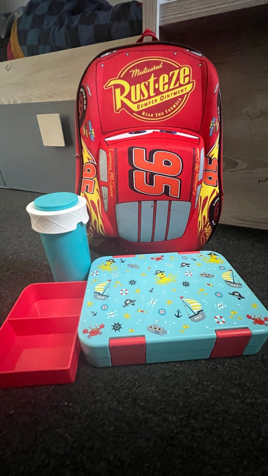 Kinder rugzak, broodtrommel en beker set, Ophalen, Gebruikt