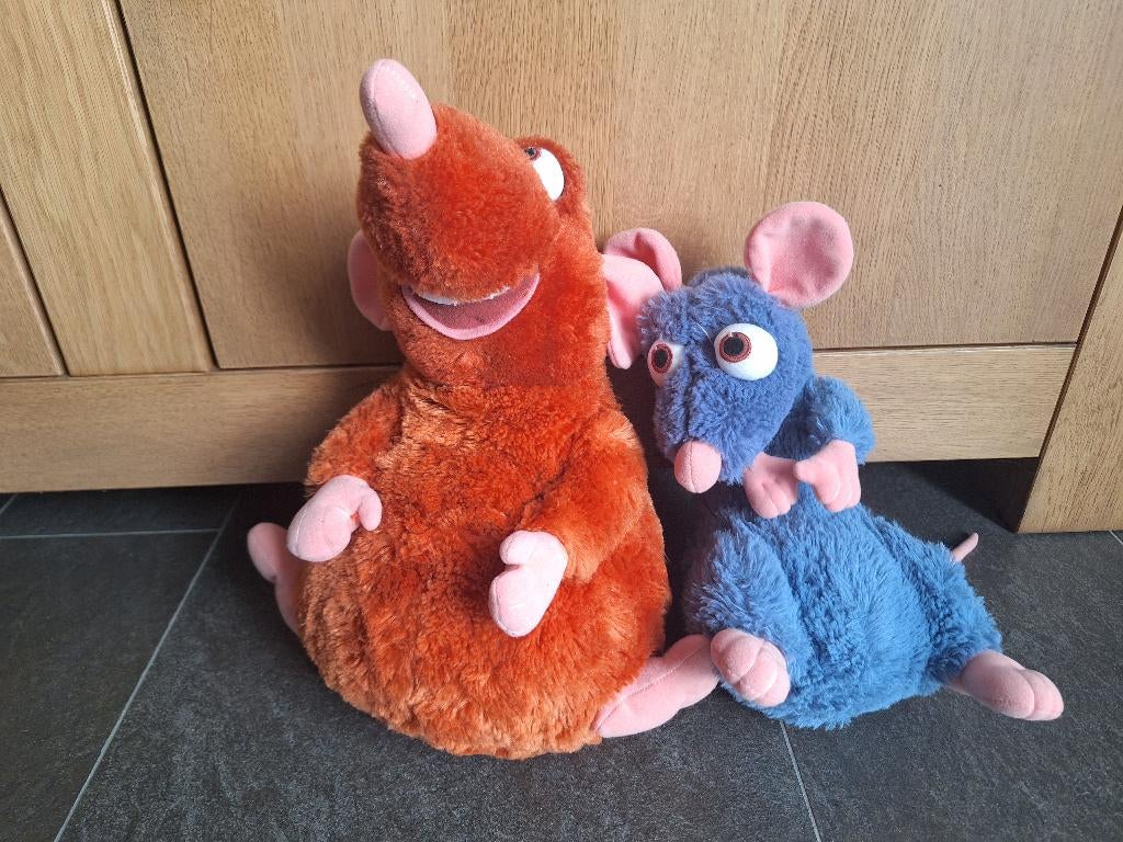 Ratatouille knuffels Remy en Emile, Ophalen of Verzenden, Overige figuren, Gebruikt, Knuffel