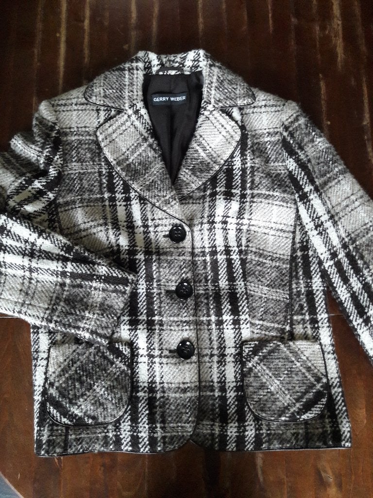 Gerry Weber geruit jasje - Maat L / 42 - zgan, Meerkleurig, Maat 42/44 (L), Ophalen of Verzenden, Zo goed als nieuw