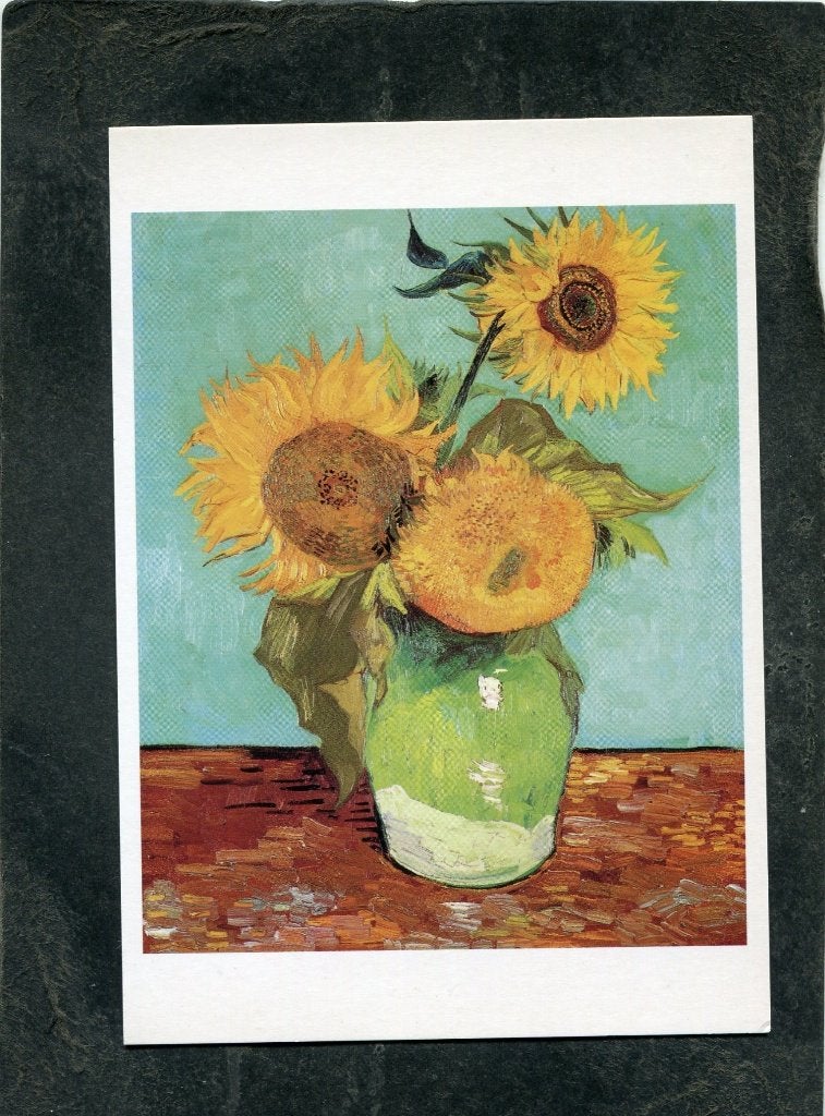 Ansicht Vincent van Gogh - Three sunflowers in a vase, Verzenden, 1980 tot heden, Ongelopen
