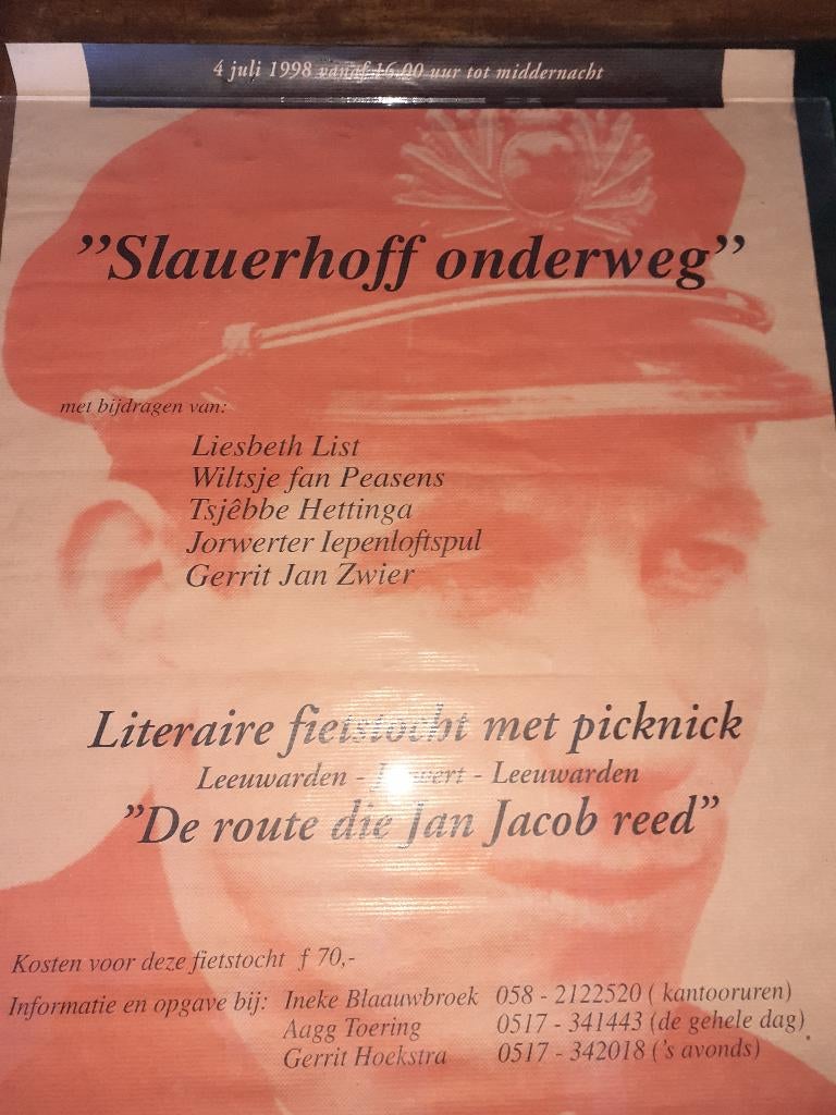 Poster Slauerhoff herdenking 1998, Meerdere auteurs, Diverse auteurs, Ophalen of Verzenden, Zo goed als nieuw