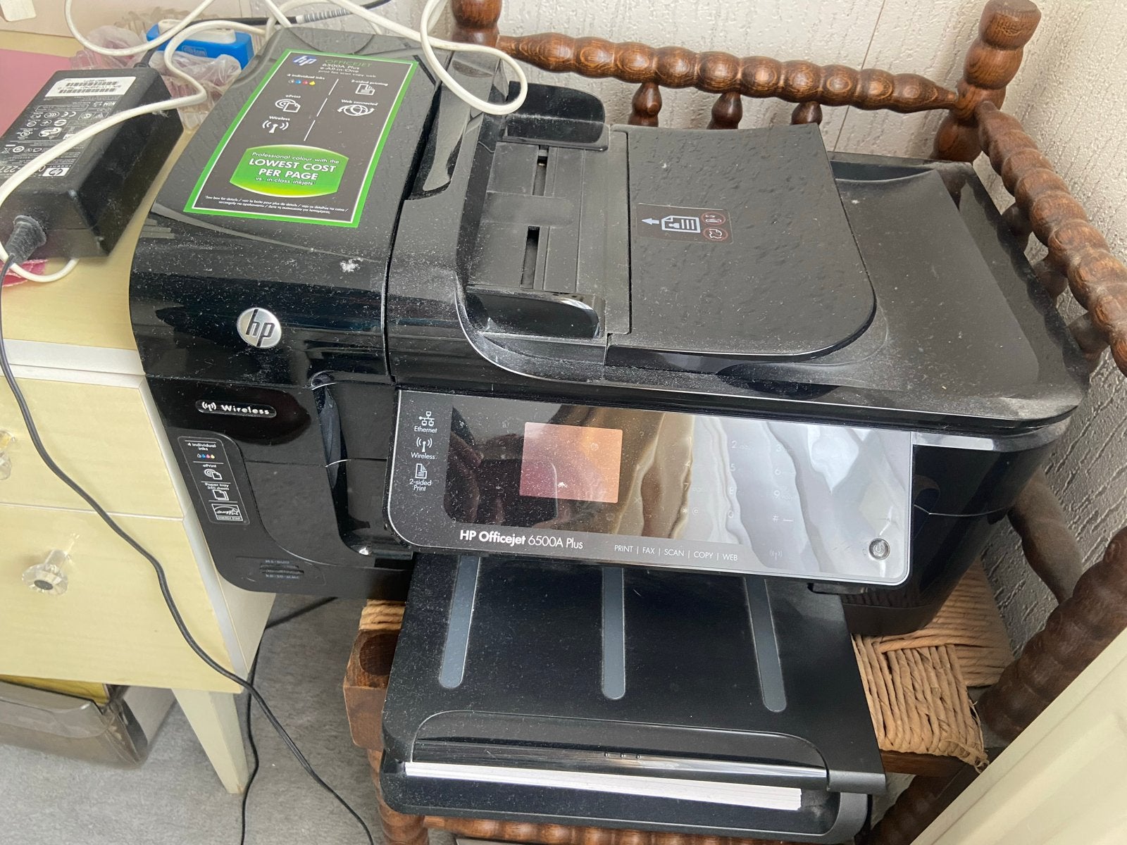 HP Officejet 6500A Plus e-All-in-One Printer - Zo goed als n, Faxen, Inkjetprinter, All-in-one, Ophalen of Verzenden