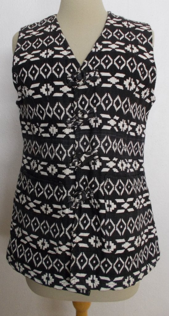 India/Peru katoenen gilet van Figurative! M, Maat 38/40 (M), Verzenden, Zwart, Zo goed als nieuw