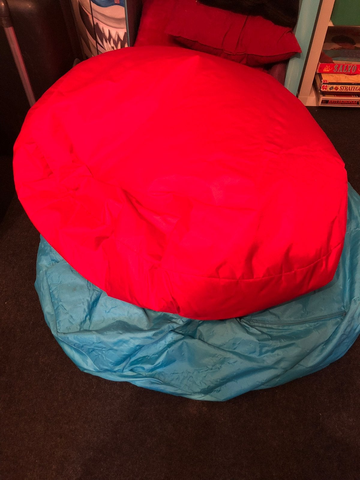 2 x  SIT & JOY zitzakken, Huis en Inrichting, Zitzakken, Gebruikt, Zitzak, Rood, Ophalen