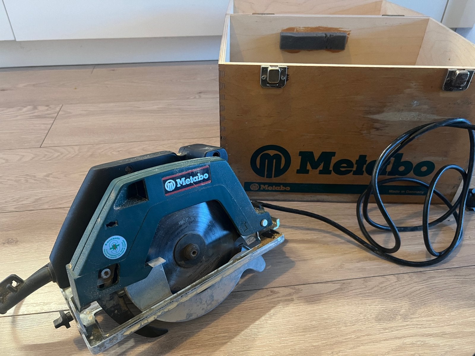 Metabo KS 0852 S Cirkelzaag in kist - Incl. Widea Zaagblad, Gebruikt, Cirkelzaag, 600 tot 1200 watt, Ophalen of Verzenden