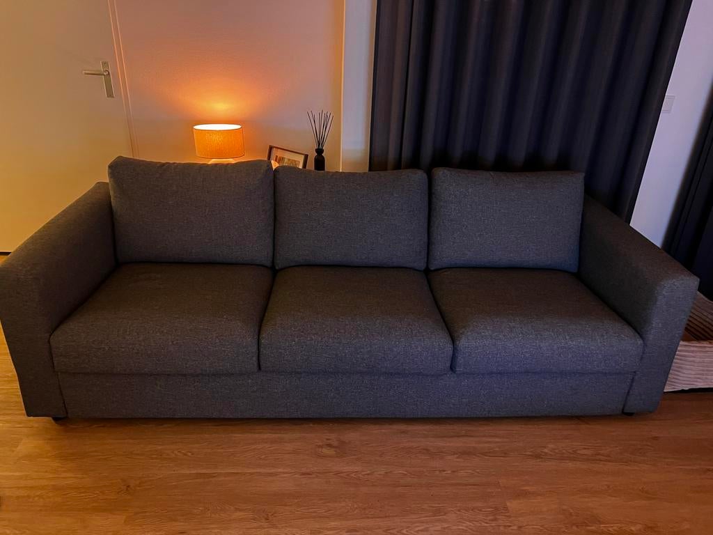 IKEA VIMLE 3-zits bank - Middengrijs - Zo goed als nieuw, Huis en Inrichting, Ophalen, Driepersoons, 75 tot 100 cm, Zo goed als nieuw