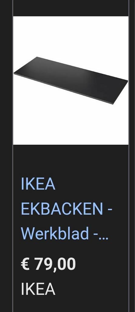 Ikea keukenblad 'Erbacken' nieuw, Ophalen, Nieuw