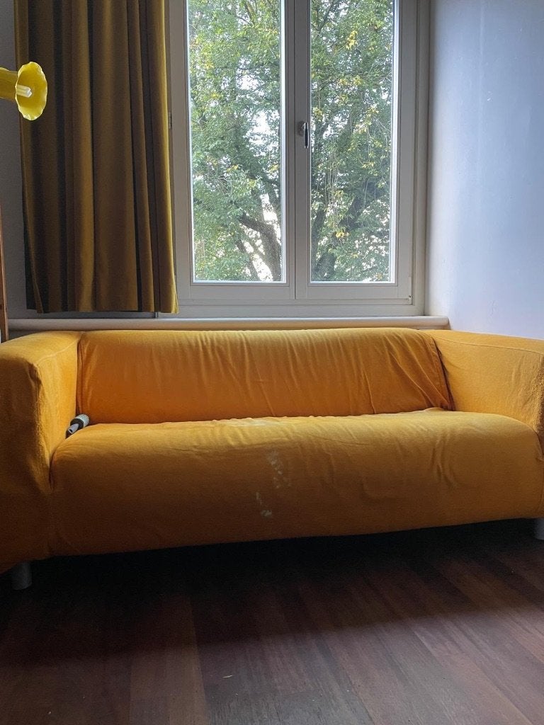 IKEA Klippan 2-zitsbank - Geel, Huis en Inrichting, Ophalen, Gebruikt, Modern, Scandinavisch, 150 tot 200 cm