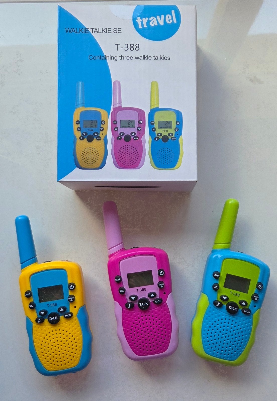 Kinder Walkie Talkies 3 stuks, Ophalen, Minder dan 2 km, Zo goed als nieuw, Portofoon of Walkie-talkie