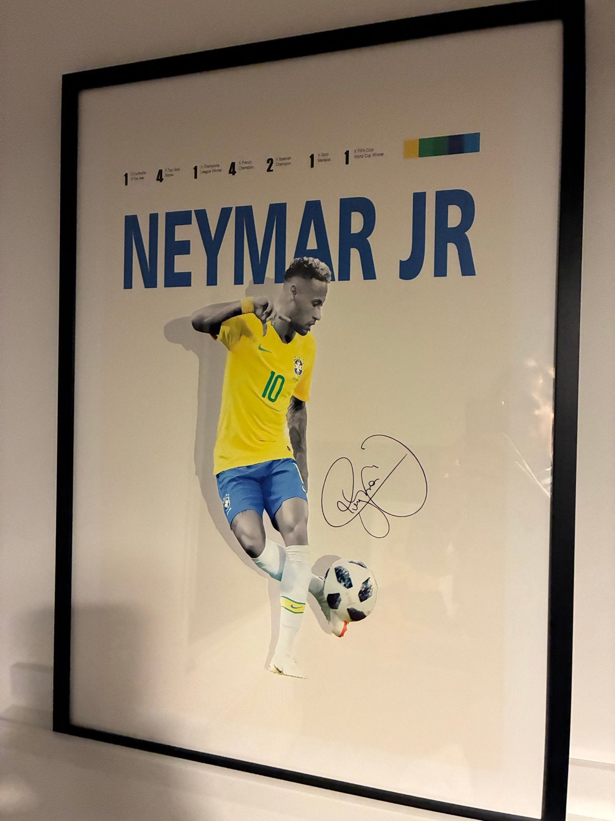 Neymar Jr. Poster - 52,5 x 72,5 cm, Ophalen, Rechthoekig Staand, Met lijst, Zo goed als nieuw