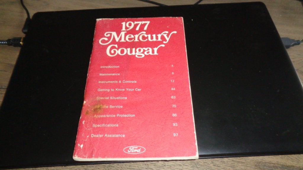 USA Instructieboekje MERCURY COUGAR   1977, Verzenden, Gelezen, Overige merken
