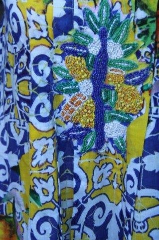 Jurk/ Tuniek geel/ blauw Antica santoria Giacomo cinque 1mt, Kleding | Dames, Blauw, Ophalen of Verzenden, Zo goed als nieuw, Antica Sartoria