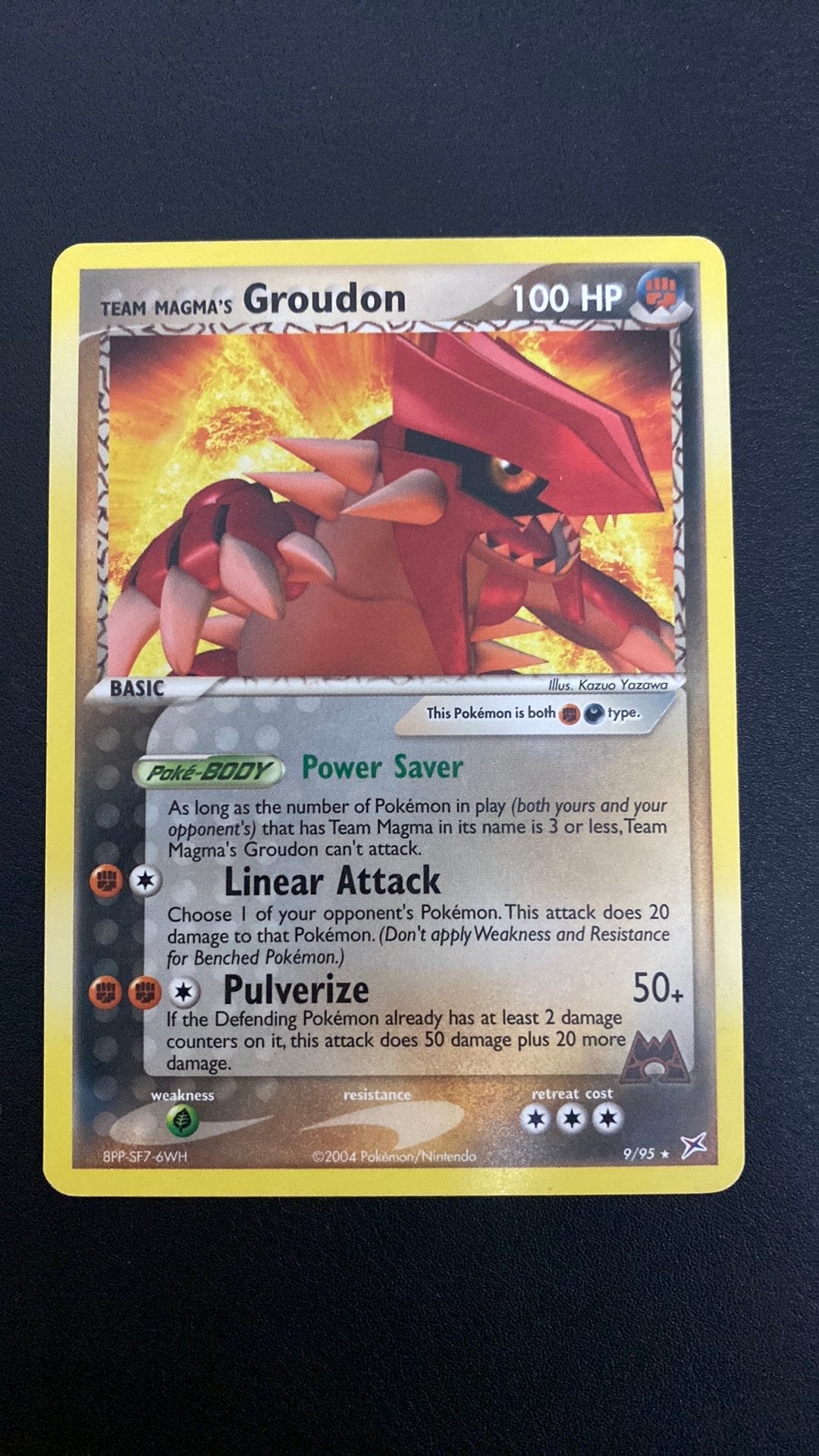 Pokemon groudon team magma 9/95 non holo, Ophalen of Verzenden, Gebruikt, Losse kaart