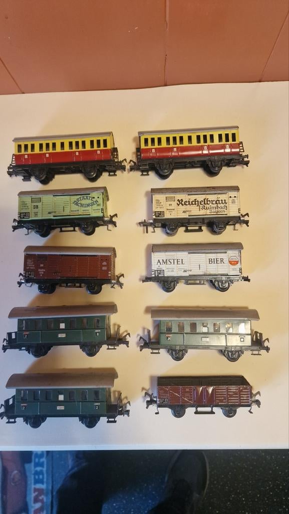 10 blikken wagons HO , Fleischmann , personen , goederen, Hobby en Vrije tijd, Modeltreinen | H0, Gebruikt, Gelijkstroom, Fleischmann