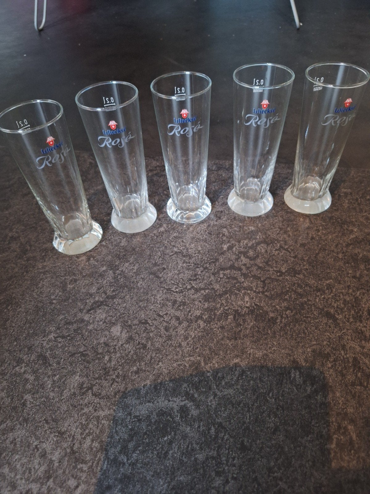 5 Wieckse Rosé bierglazen, Ophalen of Verzenden
