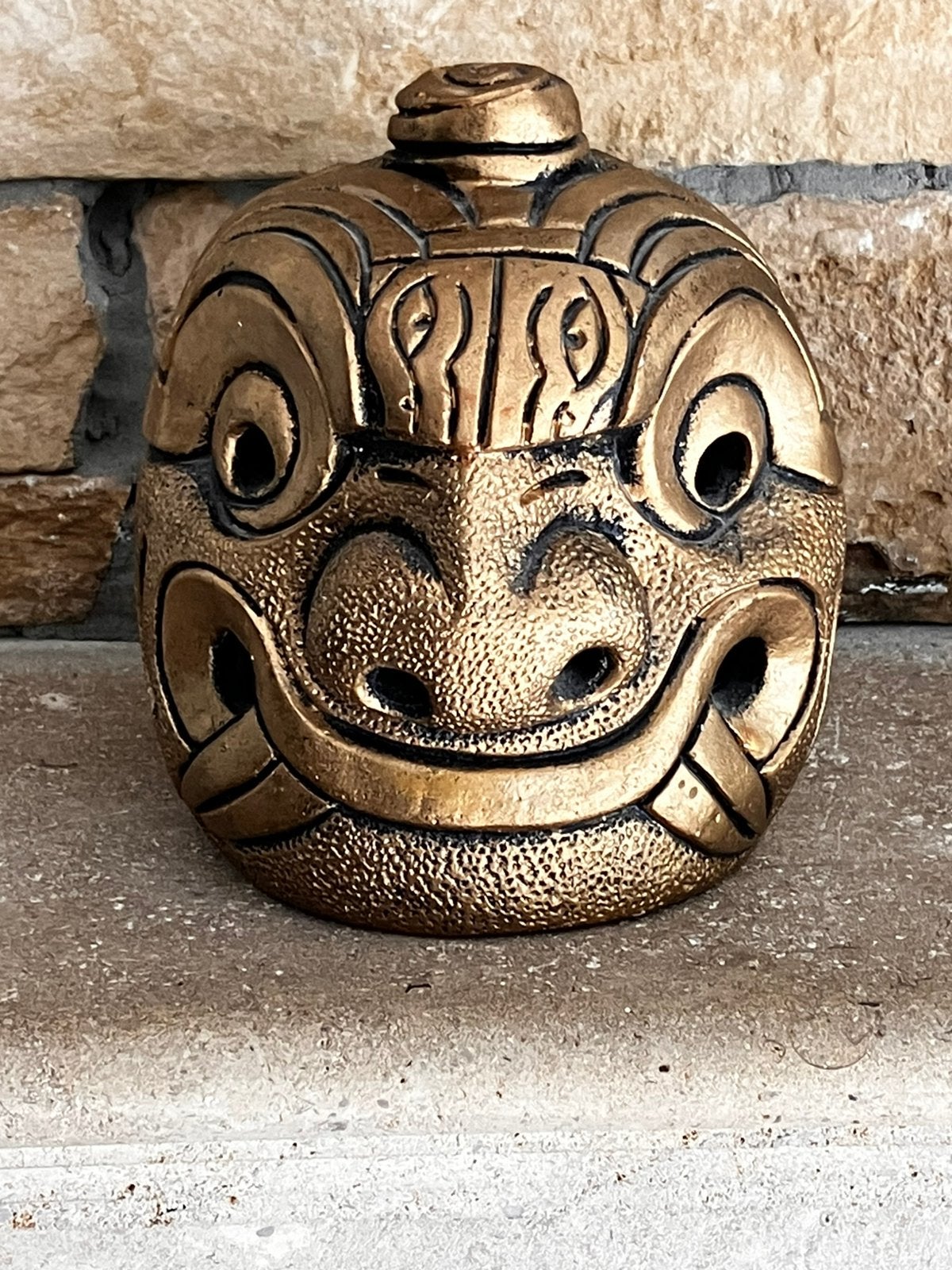 Uniek gipsen muurmasker/sfeerlicht Chavin spijkermasker Peru, Ophalen of Verzenden
