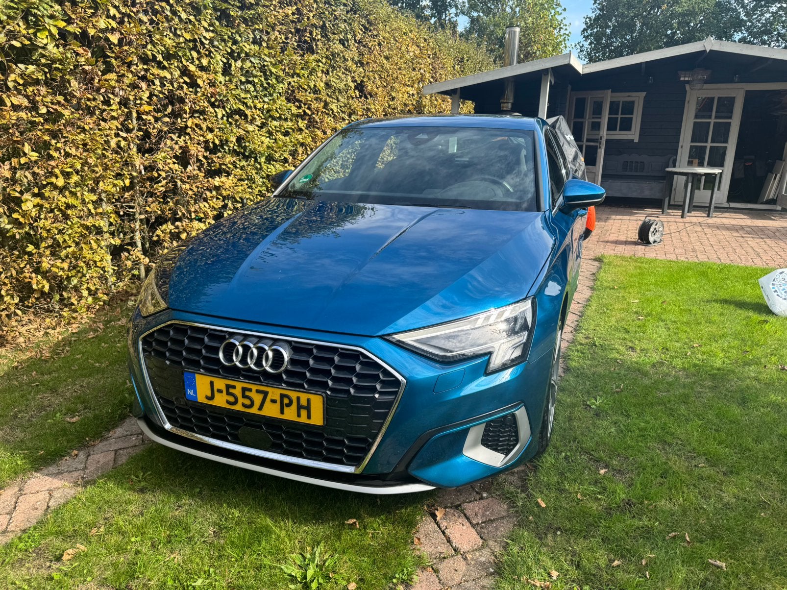 Audi A3 35 Tfsi 180pk S-tronic 2020 Blauw, Auto's, Stof, 1498 cc, 4 cilinders, Blauw