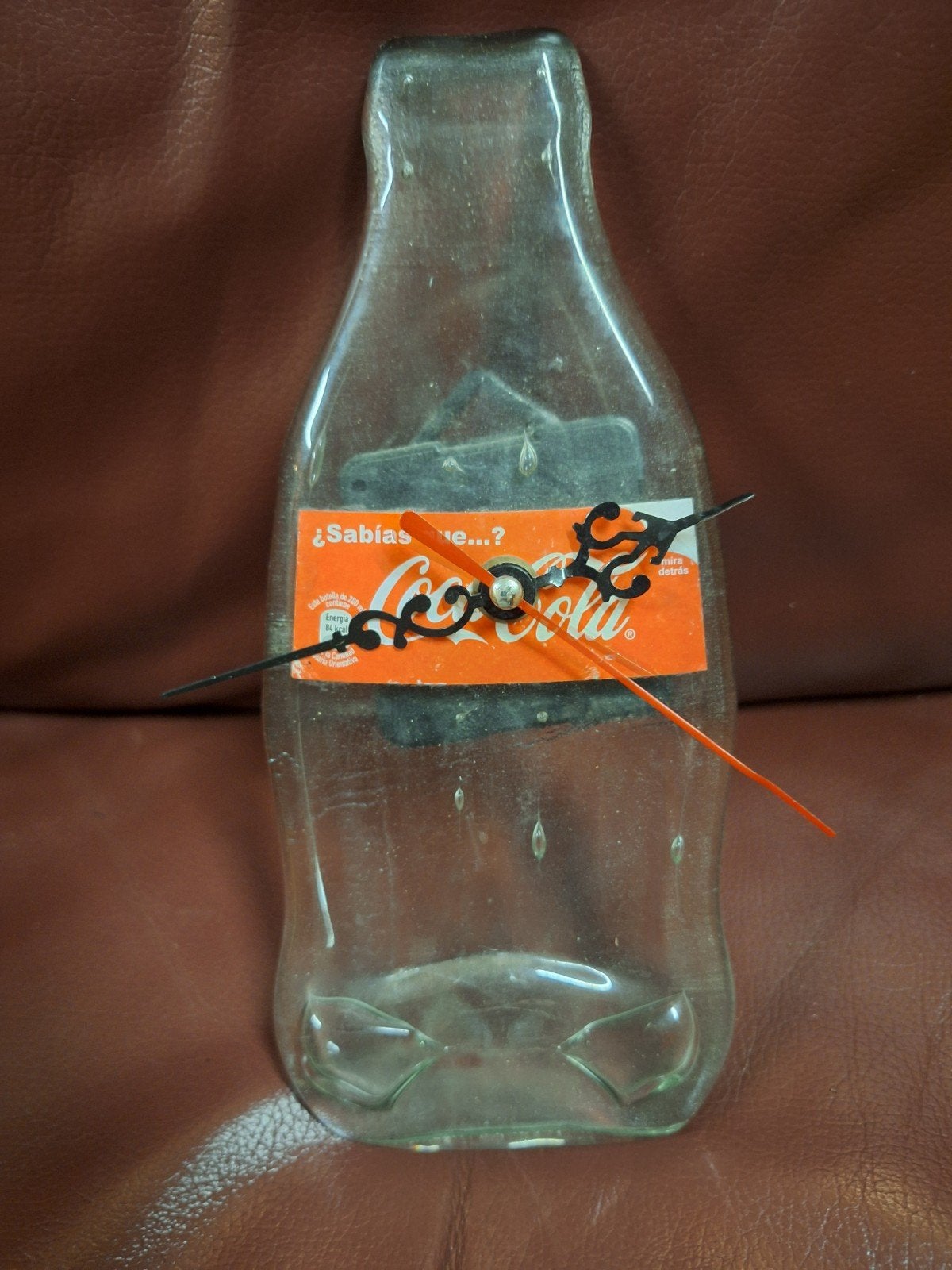 Vintage Glazen Coca-Cola Klok - Uniek Design, Ophalen of Verzenden