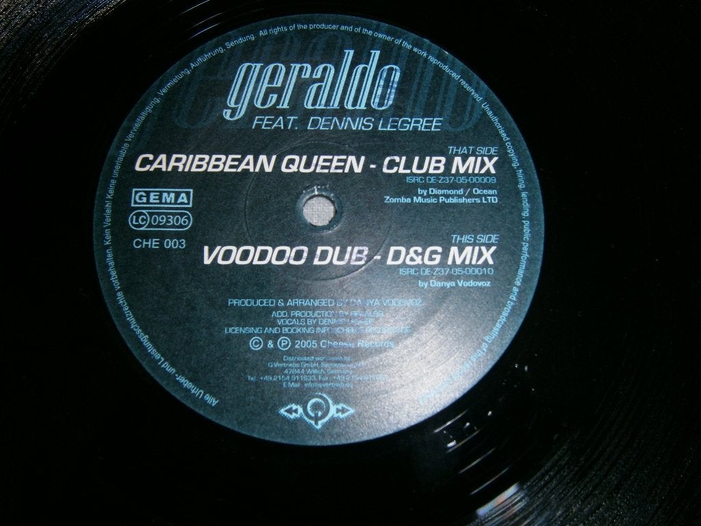 Geraldo ft. Dennis LeGree – Caribbean Queen. 2005 Club House, Ophalen, House, Import, Zo goed als nieuw