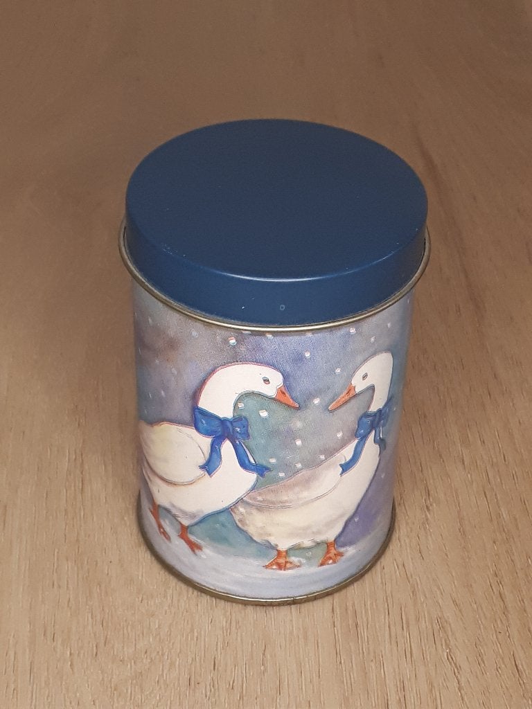 Rond blik met ganzen motief, Verzamelen, Ophalen of Verzenden, Gebruikt, Overige, Overige merken